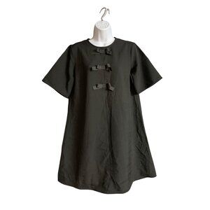 A New Day Womens Black Bow Accent Short Sleeve A-Line Dress Size Small
